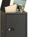 Mailbox with Combination & Key Unlock, Metal Mail Boxes Suggestion Box Wall Mount, Business Key Drop Box, Locking Post Box for House, Weatherproof, Large Capacity 14x4x10in,Black