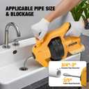 Cordless Drain Auger Compatible with De-walt 20V Battery, Auto-Feed Plumbing Drain Snake with 23.62FT Replaceable Cable, Drain Clog Cleaner Tool for Sink, Toilet, Bathtub, Sewer (Battery Not Included)