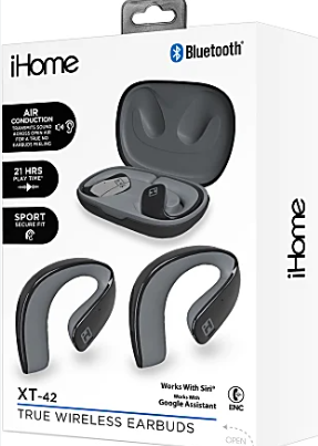 Bytech iHome XT-42 True Wireless Bluetooth In-Ear Earbuds HMAUBE238