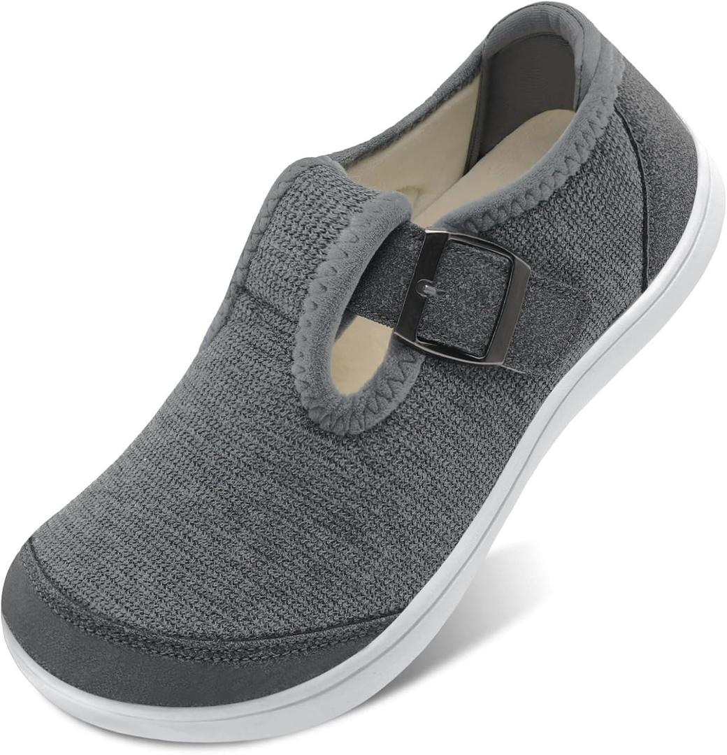 BARERUN Womens Slippers Barefoot Bedroom House Shoes for Women Wide Non-slip Diabetic Orthopedic Neuropathy Swollen Bunions Arthritis Edema Indoor Outdoor Slippers