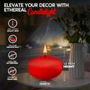 Candle Charisma Red Floating Candles 3 Inch (Set of 24)  8-Hour Dripless, Smokeless Burn with Natural Flickering Flame  Perfect for Weddings, Centerpieces, Pool Nights & Special Events