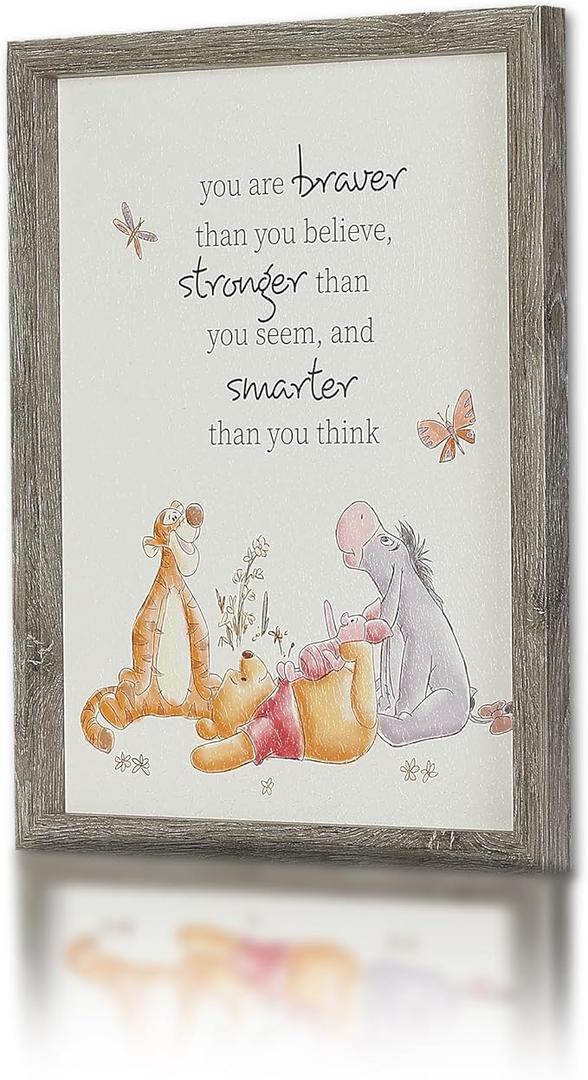 POP Creations Disney framed MDF print Winnie the Pooh You are braver quote 16x20 1'' frame width 1'' depth