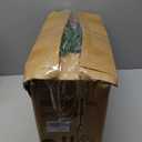 Outdoor Christmas Tree Urn Filler 2 Set, Pre-lit Artificial Flocked Xmas Tree with Cones & Red Berries, Small Christmas Tree with 70 Warm Lights (Green)