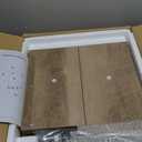 Lerliuo Record Player Stand, Oak Turntable Stand Holds up to 160 Albums, Mid-Century Vinyl Storage Cabinet Table with Solid Wood Legs, Record Player Holder Dispaly Shelf for Bedroom Living Room