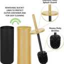 Deep & Sturdy Toilet Bowl Brush with Holder - Durable Scrubbing - Toilet Cleaners - Household Essentials - Bathroom Cleaner - Cleaning Supplies - Household Supplies, Painted Satin Gold
