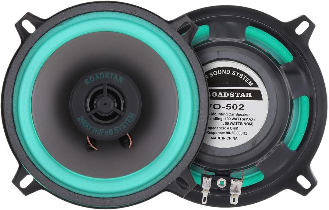 Car Speakers, 2 Pieces 5 Inch 100W Universal Car HiFi Coaxial Speaker Vehicle Door Auto Audio Music Stereo Full Range Frequency Loudspeaker