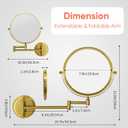 GURUN 8" Wall Mounted Makeup Mirror with 10X Magnification,Two-Sided Swivel Bathroom Mirror,Brushed Gold Finish M1306GJ(8",10X) for Women Mom