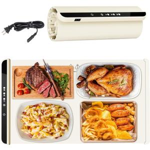 Food Warmer Mat, Electric Warming Tray with Full Surface & Fast Heating, Silicone Nano-Material Portable Food Warming Mat, 3 Temperature Modes, Perfect Food Warmers for Parties & Everyday Use.