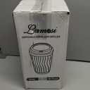 Lamosi 50 Pack - 16 oz Insulated Disposable Coffee Cups with Lids, To Go Paper Coffee Cups with Lids, Corrugated Ripple Wall Cup for Hot Drink, Office, Coffee Bar (Gray)