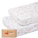 Quilted Changing Table Cover (2-Pack) Fitted Diaper Changing Pad Cover, Soft Breathable Ideal for Boys Girls (2-Pack) (Autumn Parade)