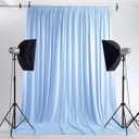Gallety Baby Blue Backdrop Curtain for Wedding, Polyester Photography Backdrop Drapes - 30FT x 10FT Photobooth Backdrop Curtains for Celebration,Birthday,Event,Graduation Party Decorations (W5' x H10'(6 panels))