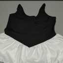 GGYKL Women's Scoop Neck Spaghetti Strap Tank Top Sleeveless Babydoll Peplum Top Bubble Hem Ruffle Shirt Going Out Camisole Black and White, Medium