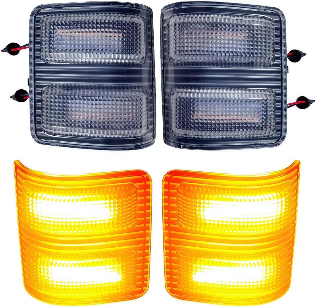 Side Mirror Marker Light Compatible with 2008 2009 2010 2011 2012 2013 2014 2015 2016 Ford F250 F350 F450 Super Duty, Clear Lens Amber LED Switchback Side Mirror Turn Signal Light Accessories