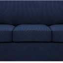 H.VERSAILTEX 3 Piece Stretch Sofa Covers for 2 Cushion Sofa Couch Covers for Living Room Sofa Slipcovers (Base Cover Plus 2 Seat Cushion Covers) Thicker Jacquard Fabric(Large Sofa, Navy)