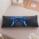 NTBED Gaming Body Pillow Cover Gamer Microfiber Pillowcase with Envelope Closure for Kids Boys Adults,(20"x54", Blue)