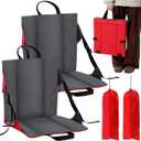 Briwooody 2 Packs Stadium Seats with Back Support Foldable Portable Bleacher Chairs with Adjustable Strap, Bleacher Chair with Back and Cushion for Sport Event, Hiking, Fishing, Camping