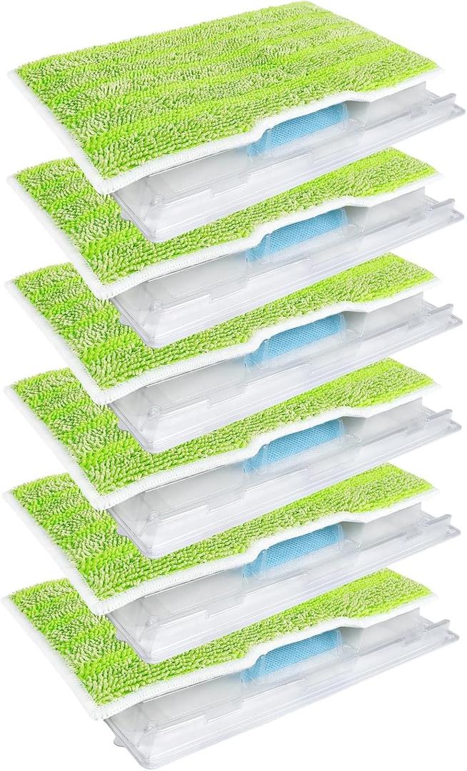 Reusable Vac Mop Replacement Pads Refills Compatible with Shark Vac Mop VM252 VM200 VC205 VM250 Wet and Dry Mop Pads Vacuum Mopping Pad Refill for Hardwood Floor Cleaning, 6 Pack