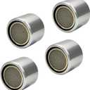 Bathroom Sink Aerator,2.2 GPM Faucet Aerator, Made of Solid Brass and Stainless Steel,55/64 Inch Female Thread Faucet Replacement with Gasket,For Kitchen and Bathroom,4PCS (Silver)