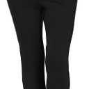 Foucome Women's Maternity Pants for Work Over The Belly Bootcut Dress Pants Stretch Pregnancy Trousers (Black, L)