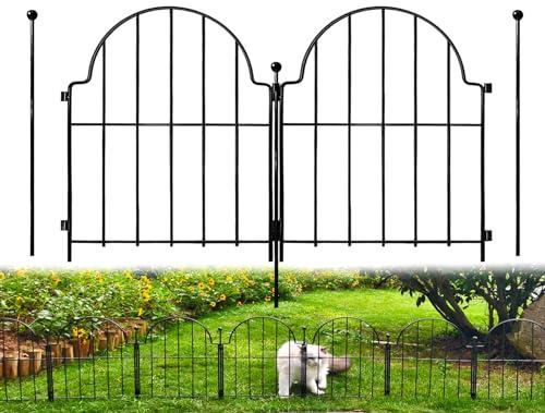 Blingluck Garden Fence, 22 in(H) x 21 ft(L) Arched Rustproof Metal No Dig Fence Garden Fence Border, Ground Stake Animal Barrier Fence for Rabbit Dog, Outdoor Landscape Decor for Yard & Patio,19 Pack