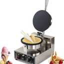 110V Electric Ice Cream Cone Maker 1300W Commercial Waffle Cone Machine 1300W Electric Stainless Steel Egg Cone Baker Non Stick coating with Temp & Time Control for for Restaurant Bakeries