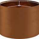 GO&SO Large Lampshade Replacement, Burnt Orange Velvet Drum Lamp Shades Set of 1-16" Top x 16" Bottom x 12" High(Spider)- Modern Fabric Lampshade for Floor Lamps, Table Lamp -Assembly Require