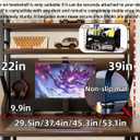Desktop Hutch Bookshelf,Many Gifts,Metal Desktop Bookcase with pegboard, Desk Shelf Brown, Countertop Storage Organizer Rack for Dorm or Office,Desktop Shelves (Natural+Black, 53.1" Lx9.9 Wx39 H)