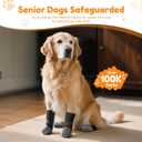 PICK FOR LIFE Non Slip Dog Socks with Grippers Prevent from Licking Paws,Anti-Slip Dogs Grip Socks for Senior Dogs on Hardwood Floor(Grey,2Pairs,Large)
