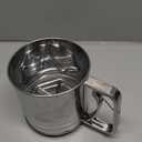 5 Cup Flour Sifter for Baking  Flour Sifter Stainless Steel (5.1" x 5.1") with Double Mesh  One-Hand Operation, Designed for Quick & Easy Sifting