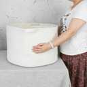 XUANGUO Extra Large Cotton Rope Basket Blankets Basket Living Room 22"x14" Toy Basket for Kids Dogs Rope Storage Basket for Nursery Woven Laundry Basket for Clothes Towels Baby Toy Storage round white