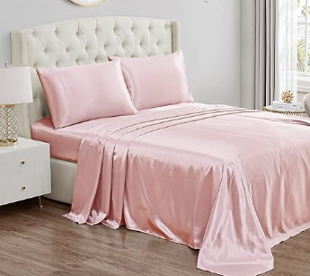 92"×18" Twin Size Satin Sheet Pink