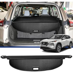 GZSH Cargo Cover for Nissan Rogue 2021 2022 2023 2024 2025 Carbon Fiber Black Cargo Cover Perfect for Nissan Rogue Trunk Cover Retractable Cargo Shade |Protect Your Cargo||Protect Privacy|