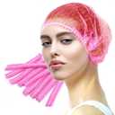 LA MIERE 100PCS Pink Disposable Non-Woven Hairnets, Bouffant Caps, Protective Hair Head Covers, Hair Net, Surgical Cap, Medical Hair Covers, 21"