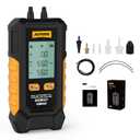 AUTOOL Manometer Gas Pressure Tester, Digital Manometer HVAC, 6 Units Differential Dual Port Pressure Gauge -101 to 200Kpa, Data Zeroing with Backlight LCD Display