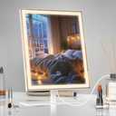 Vanity Mirror with Lights, Lighted Makeup Mirror with 3 Color Modes, Dimmable Light, Hollywood Vanity Makeup Mirror with Smart Touch Control, Gift for Teen Girl/Women (12in. White)