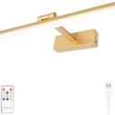 KANESIKI Picture Light for Paintings Battery Operated, Cordless Art Lighting, Rechargeable Artwork Light with Remote and Timer, Dimmable Display Lamp for Wall Decor Photo Dartboard Gallery, 15.7"