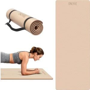 Yoga Mat Extra thick 8mm Exercise mat, Soft Lightweight TPE Fitness Mat with strap, High Elasticity, Anti-fatigue,non-slip mat for Women, Yoga, Camping, Travel, Gym & Outdoor | 72"L x 0.32"Th
