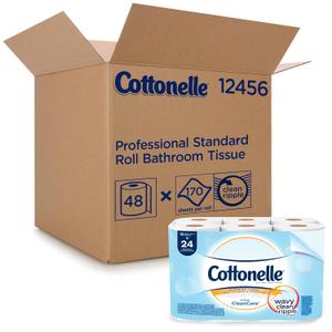 Cottonelle Professional Standard Roll Bulk Toilet Paper (12456), White (48 Rolls of 170 Sheets, 8,160 Sheet Total)