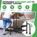 LUCKUP Step Stool with Handle, 2-Step Stools with Adjustable Handrail & Reinforced Leg, Bedside Stair Stool for Adults Elderly Children, Non-Slid Foot Bed Steps for High Beds, Kitchen, Bathtub