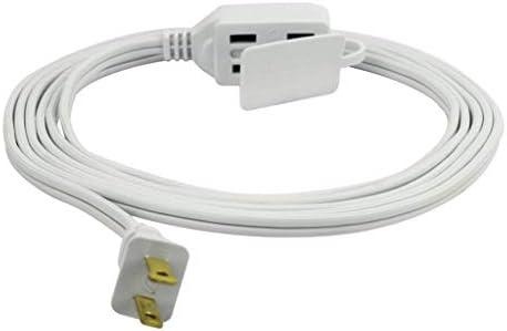 Prime EC660609 9-Foot 16/2 SPT-2 3-Outlet Cord, White 2PCS