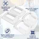 Beeveer 2 Sets Vinyl Fence Railing Bracket Kit with Screws Straight Porch and Deck Railing Bracket Fits for 2 x 3.5 White Top and Bottom for Yorkshire and Bolton