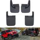 Kiwi Master Mud Flaps for 2018-2026 Jeep Wrangler JL (Not Fits Willys/Rubicon/4xe), OEM Replacement # 82215333 82215332AB, Heavy Duty Mud Guards, Front & Rear Splash Guards, 4 Pcs Set