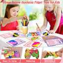 24 Pack Valentines Day Cards for Kids Classroom with Mini Pop Fidget Keychain Valentines Day Gifts for Kids School, Valentine Exchange Cards for Class Party Favors Set Toddlers Girls Boys