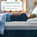 Sleep Innovations Cooling Comfort Gel Memory Foam Dual Layer Mattress Topper, 4 Inch, California King Size, Pillow Top Cover
