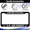 2Pcs Car License Holder for U.S. Air Force License Plate Frames Black Aluminum License Plate for United States Air Force 12.5 x 6.5 USAF License Plate Holder