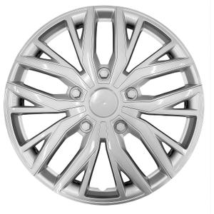 16 Inch Hubcaps with Adjustable Steel Retention Rings, Premium ABS Universal Fit, Set of 4 Wheel Covers (Silver)