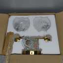 Gold Bathroom Vanity Lights, 2-Light Wall Sconce with Glass Globe Shade, Vanity Lighting for Bathroom/Bedroom/Dressing Room, Vertical/Horizontal Mounted, E26 Bulb Base (Bulb Not Included)