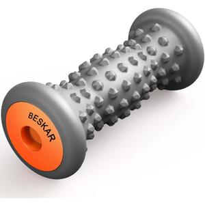 BESKAR Foot Massager Roller for Plantar Fasciitis Relief, Portable Feet Roller to Deep Tissue Muscle Massage, Foot Arch and Heel Pain, Reflexology Tool (Grey)