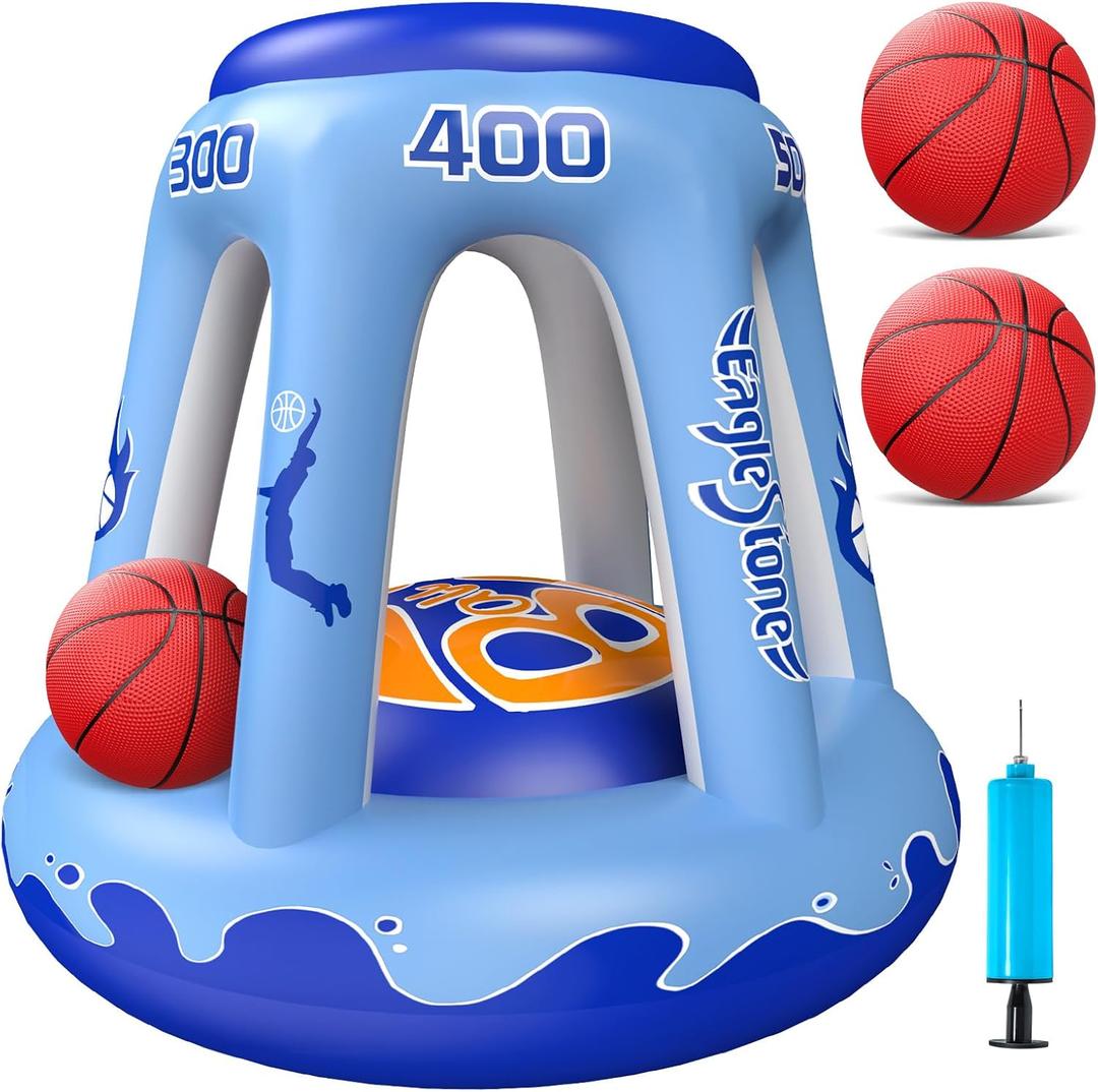 EagleStone Inflatable Pool Basketball Hoop for Kids & Adults, 47" Swimming Floating Basketball Hoop for Pool with 3 Balls, Pump, Summer Outdoor Pool Water Game for Family, Party, Beach & 4th of July EagleStone Inflatable Pool Basketball Hoop for Kids & Adults, 47" Swimming Floating Basketball Hoop for Pool with 3 Balls, Pump, Summer Outdoor Pool Water Game for Family, Party, Beach & 4th of July