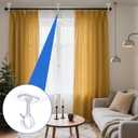 6 Pack Curtain Rod Brackets, No Drill Curtain Rod Holder, Self Adhesive Curtain Rod Holders, Heavy Duty Stick Ceiling Curtain Rod Brackets for Home, Renter, Kitchen, Bedroom, No Wall Damage